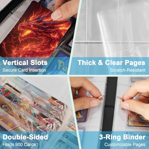 Dragon 9 Pocket Trading Card Holder Binder - color: Thunder & Flame Dragon