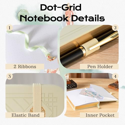 TIEFOSSI A5 Dotted Journal Notebook 190 Pages for Women & Men - color: Light Yellow, size: A5-Dotted