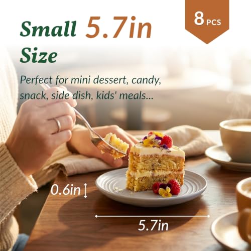 Homienly Wheat Straw Mini Plates | For Dessert, Appetizer, Breakfast & Snacks | Long-lasting Plastic Plates & Salad Plates Collection -8-Pack Small Plate Set -Island Series - color: Island Series, size: 5.7 Inch
