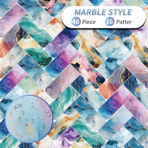 48 Pieces Magnetic Bookmarks Magnet Page Markers - Book Marks for Reading Women & Men with Storage Boxes - Cute Magnet Bookmark Clips for Reading Pleasure（Marble） - size: 48, style: Marble Style