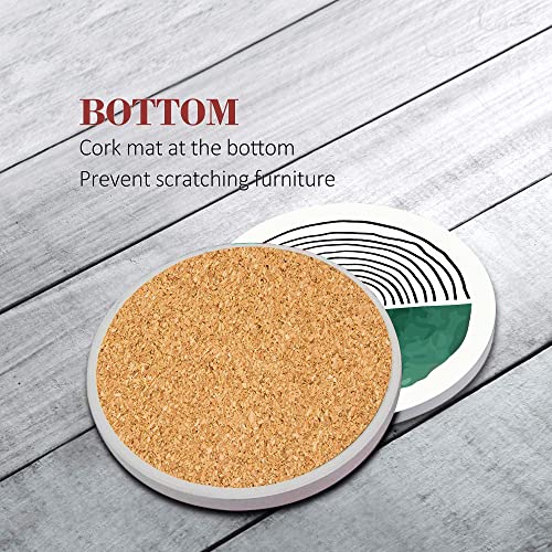Britimes Coasters for Drinks, Set of 6, Ceramic Stone, Doodle Circle - color: Doodle Circle