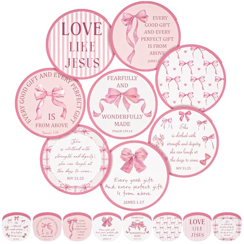 Gejoy 24 Pcs Pink Bow Foldable Disc Fan, Flying Disc Folding Fan 8 Styles - color: Pink Bow
