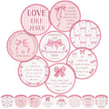 Gejoy 24 Pcs Pink Bow Foldable Disc Fan, Flying Disc Folding Fan 8 Styles - color: Pink Bow