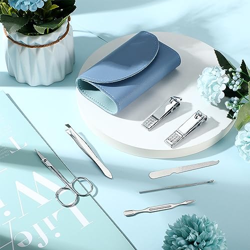 12 Set Mini Manicure Bulk, 7 in 1 Nail Clipper, Dark Blue - color: Dark Blue
