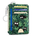 Kelvoris Credit Card Holder Small Wallet Women, Slim RFID, Black Cat Leave - color: Cat