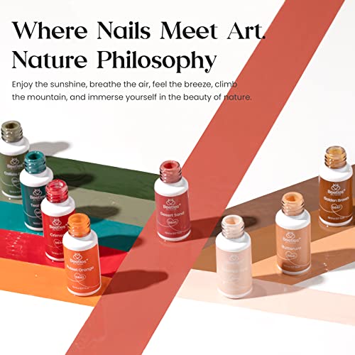 Beetles Gel Polish 12 Pcs Liner Nail Art Set White Nude Red Green Brown - color: C - Multicolor-12-2