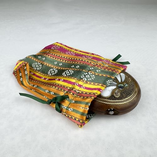 Handmade Natural Wooden Compact Mirror with Abalone Shell and Mother of Pearl Inlay- Magnifying Make Up Mirror - color: Butterfly