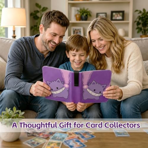 9 Pocket Purple Trading Card Binder, 3-Ring Card Album - color: Purple, size: Large