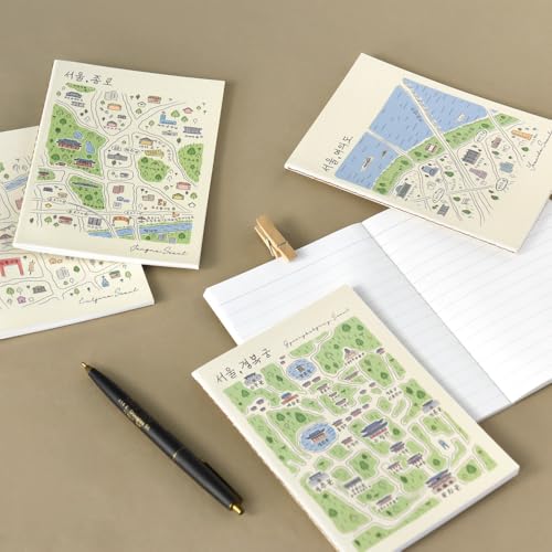 Monolike Stitch Mini Line Note Seoul-Street 4p SET - color: Seoul-Street 4p SET
