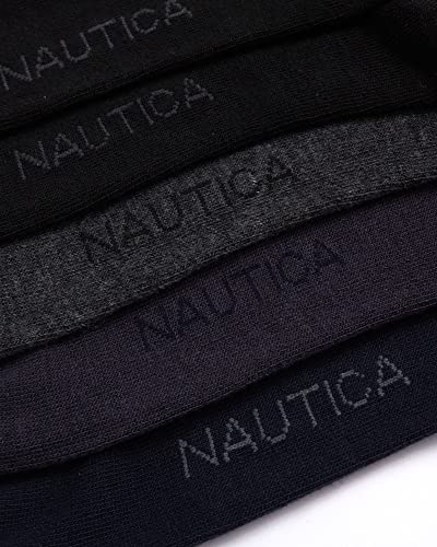 Nautica Mens Dress Socks Comfort Stretch Business Formal Crew Socks 10 Pack - color: Navy/Black Assorted