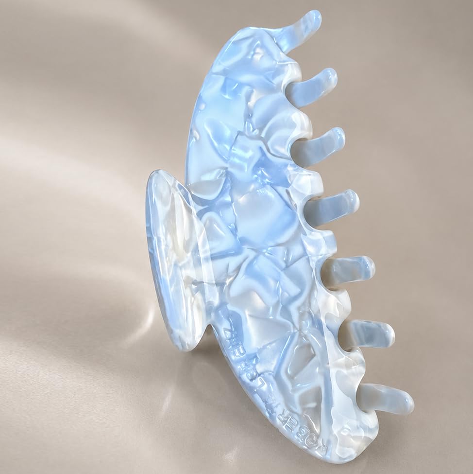 Luxury Hair Claw Clip Premium Acetate Strong Hold 4 Inch (Opal Blue) - color: Opal Blue