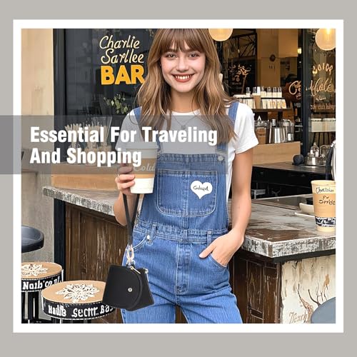 Mini Dual Pouch Wristlet Wallet for Women – Zip Around wristlet Keychain Wallet with 2 Wristlets, Ideal for Dog Walking, Coffee Runs & Lunch Break Essentials (Black) - color: Black