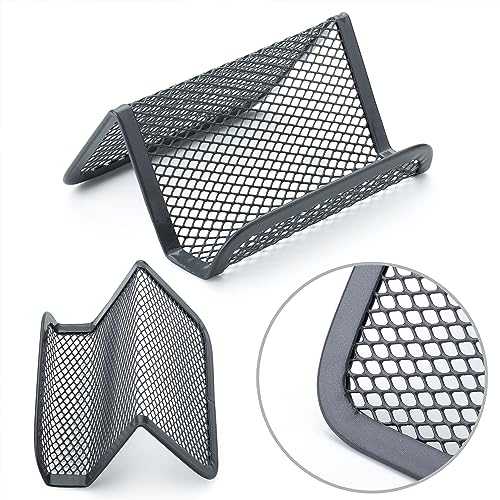Mr. Pen- Metal Mesh Business Card Holders, 3 Pack, Gray - color: Grey