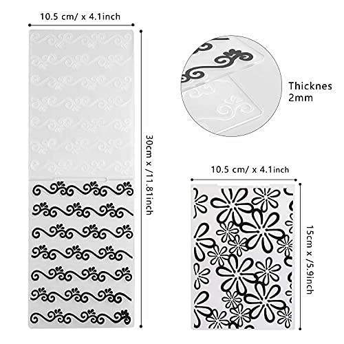 9 Plastic Embossed Folders - DIY Craft Template for Photo Album, Scrapbook & Card Making Supplies (Classic Style) - color: Classic