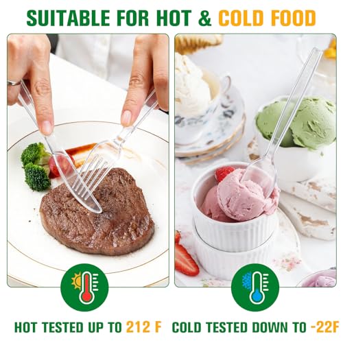 1200 Count Plastic Silverware Heavy Duty, 500 Forks, 500 Spoons, 200 Knives - size: 1200 Combo Set(Spoons+Forks+Knives)