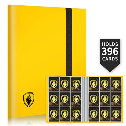 Fabmaker Card Binder 9 Pocket, 396 Pocket Trading Card Binder Case, Yellow - color: Yellow