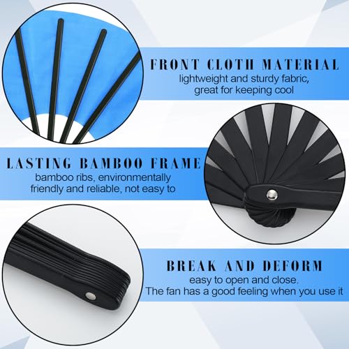 Maitys 2 Pack Foldable Fans for Rave Dancing,Fresh Color,Simple Pattern - color: Fresh Color, style: Simple Pattern