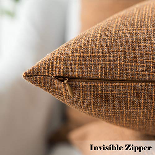 Kevin Textile Decor Lined Linen Throw Pillow Cases Cushion Cover Pillow Covers for Chair, 18"x18"(2 Pack, Hazel Brown) - color: Hazel Brown, size: 18" x 18" (Pack of 2)