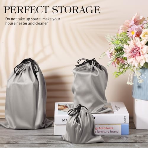 20 Pcs Satin Game Storage Bags for Women Men, S,M,L, Gray - color: Gray, size: S,M,L