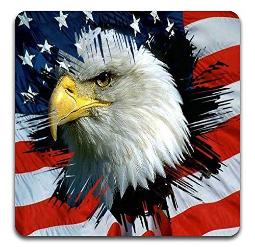 American Eagle Square Coaster Set - Made of Recycled Rubber - Set of 4 - color: American Eagle