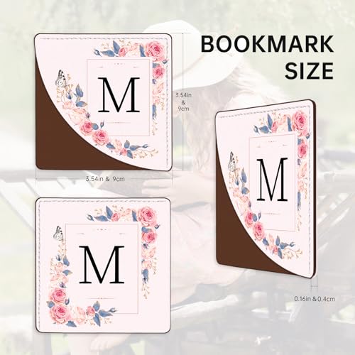 2 Pack A-Z Leather Book Corner Bookmark Durable Reading Accessories M