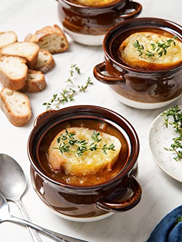 LE TAUCI Ceramic French Onion Soup Bowls with Handles, 22 OZ, Set of 4 - size: 22 OZ