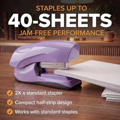 Bostitch Heavy Duty Stapler Value Pack, 40 Sheet Capacity, Light Purple - color: Light Purple
