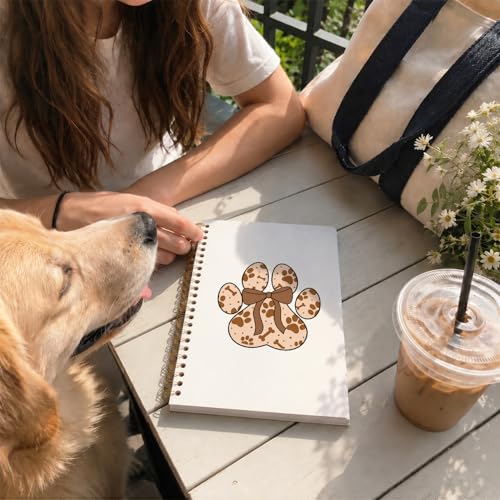 VONTP Cute Brown Bow Dog Paw Journal Notebooks, 5.5x8.3 Inch - color: 009-bow