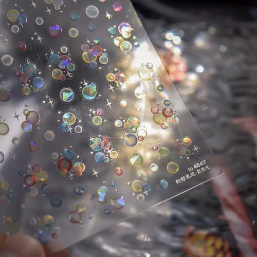 5D Embossed Under The Sea Stickers for Nail Art, Jelly Fish Style - style: to4847