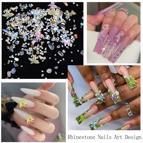 Colorful Flower Nail Charms Rhinestones for Women Nail Design - color: Colorful-10