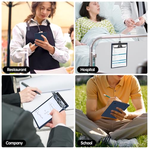 FRETONBA Mini Clipboard 4x6 Inch with Pen Holder, 2 Pack, Blue - style: 2Pack-Blue