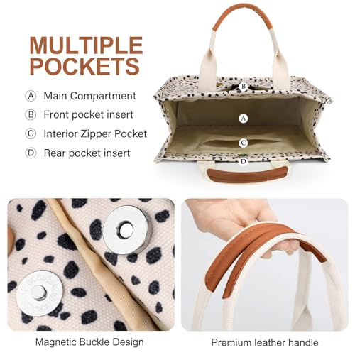 LHMTQVK Canvas Tote Bag for Women, Work & Bible Study Handbag - color: Leopard