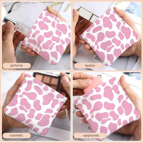 2Pcs PU Leather Small Squeeze Coin Purse Pouch Mini coin Bag Unique And Cute Wallet Cosmetic Bags Change Bag For Women Girls Men Black and pink pattern - color: Black and pink pattern