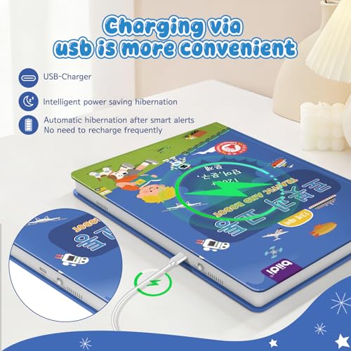English Korean Bilingual Interactive Sound Book Talking Toy Gift Toddler 3+ - color: Traffic and Robot-(en+kr)
