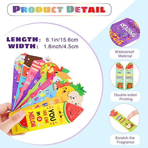 Eersida 30 Pcs Scented Bookmarks for Kids, Fruit Food 10 Styles