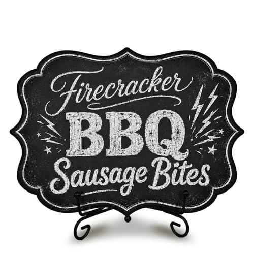 Wooden Food Sign with Metal Stand, Patriotic Hot Dog Buffet Decor for BBQ Party, Food Truck, Restaurant Counter, 5 x 7 Inch Independence Day Tabletop Display - A06 - color: DLR A06