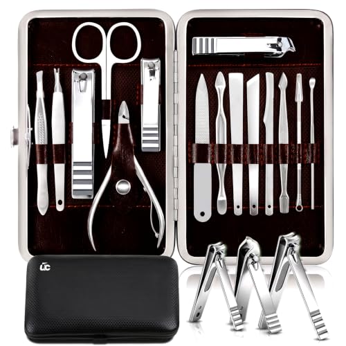 Utopia Care Manicure Set Professional Nail Clippers Kit - color: Silver, size: Pack of 16