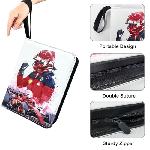 400 Pockets Racing Card Binder, Portable Waterproof PU Storage Album,BJ49 - color: Racing-400
