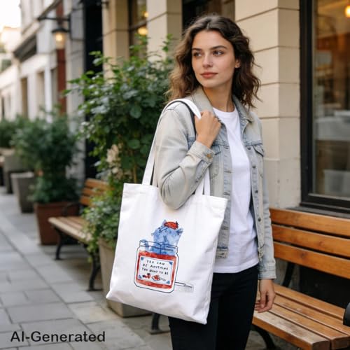 Funny Canvas Tote Bag, Reusable Shoulder Grocery Bag, Holiday Gift Bags for Friends, 13.7x15.7 inch - color: Style 36