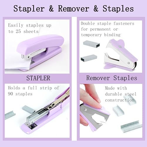 Scindaly Office Desk Accessories 12-Piece & Desk Organizers and Accessories - color: Purple