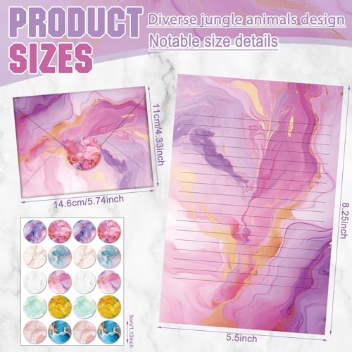 TaoBary 160 Pcs Marble Stationery Paper and Envelopes Set, 5.5 x 8.25'' - size: 5.5 x 8.25 Inch, style: Marble