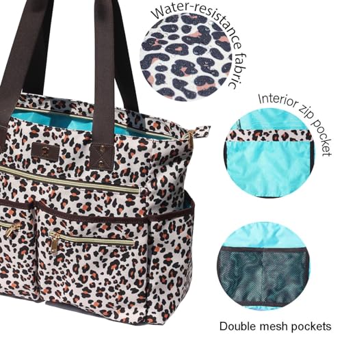 Weekender Bag Carry On Bag Overnight Tote Travel Duffle with 13 Pockets for Travel,Work，Gym,Beach,Teacher,Nurse - color: Brown