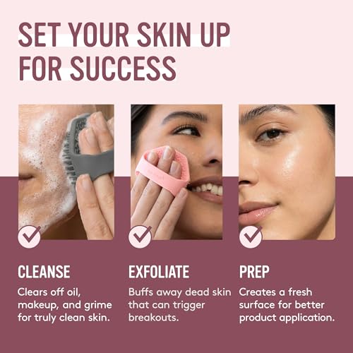 Sud Scrub® Antimicrobial Silicone Face Scrubber, 1 Pack, Gentle Face Exfoliator for Sensitive Skin, Eco Friendly Facial Cleansing Brush, Exfoliating Face Brush for Men and Women (Pink) - color: Pink