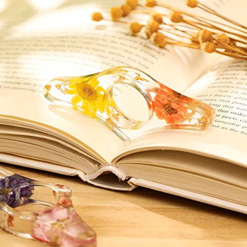 Outus 2 Pcs Dried Flower Book Thumb Page Holders Resin Book Page Holder - style: Stylish Style