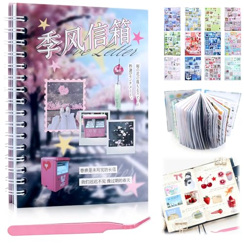 800Pcs Japanese Sticker Book for Journaling Adult, Cute Scrapbook Stickers - style: 800Pcs Pink Mailbox