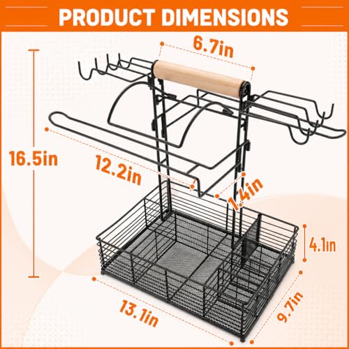 Grill Caddy, BBQ Caddy for Outdoor Grill with Windproof Paper Towel Holder