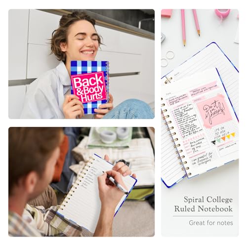 Lined Spiral Journal Notebook for Work A5, 160 Pages, Back & Body Hurts - color: Back