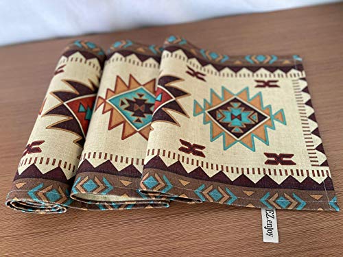 Aztec Southwest Geometric Table Runner 70x13 Inches - color: Aztec