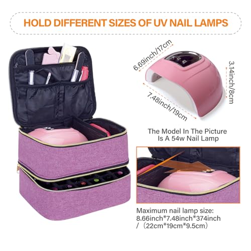 Nail Polish Organizer Holds 30 Bottles (15 ml/0.5 floz),Purple - color: Purple