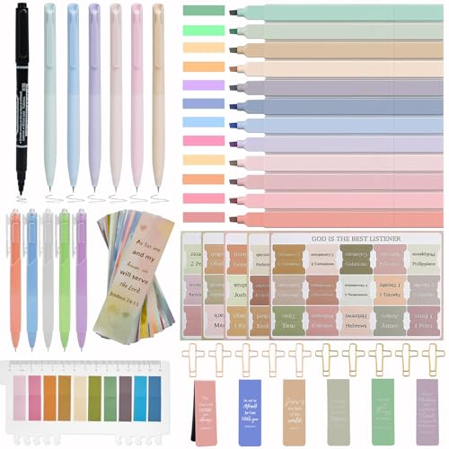 HRFGWDD 76-Piece Bible Study Supplies, Bible Journaling Kit for Women - color: 76pcs
